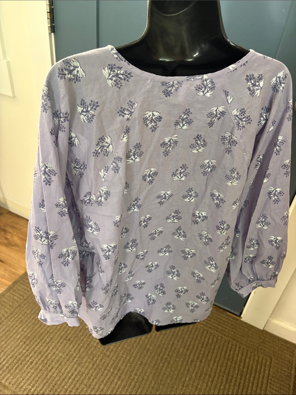 Garnett Hill Keya Organic-Cotton Voile Blouse - Picture 5 of 9
